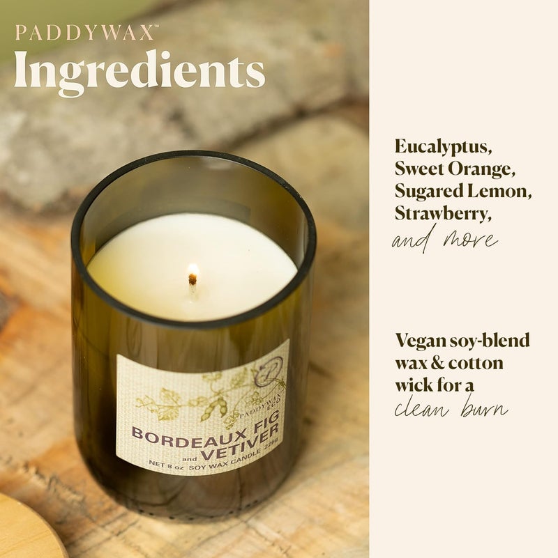 Paddywax Eco Collection Scented Soy Wax Jar Candle  8-Ounce  Bordeaux Fig & Vetiver - Image 2